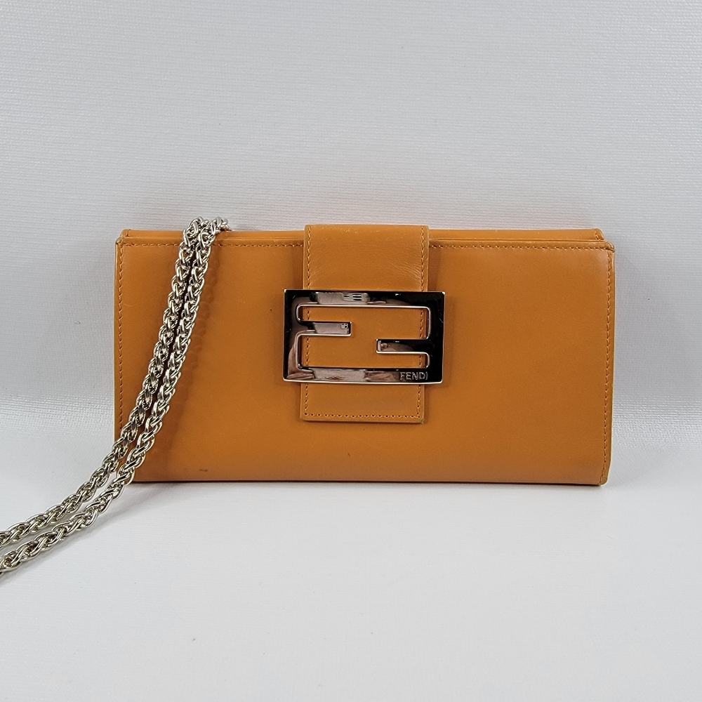 FENDI Leather Long Bifold Wallet